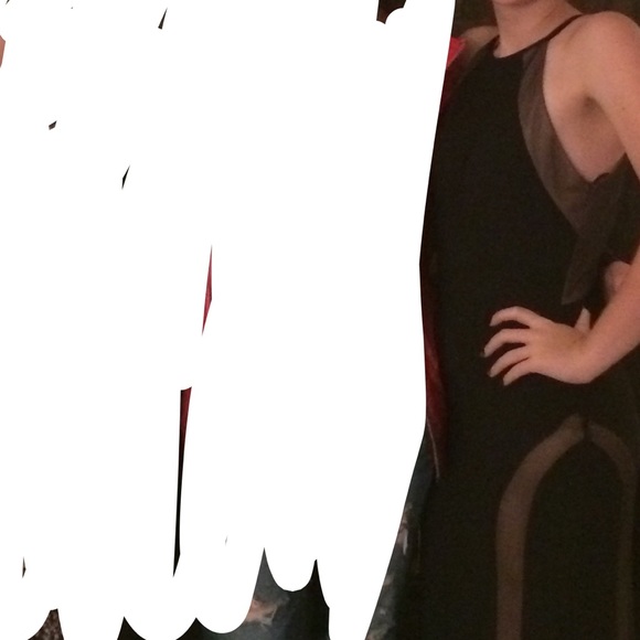 black homecoming dress w tan accents - Picture 5 of 5